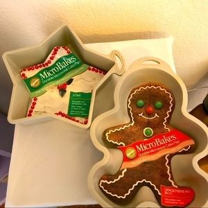 Wilton  Micro Bakes Durable Microwave Cake Pans - Star and Gingerbread Boy